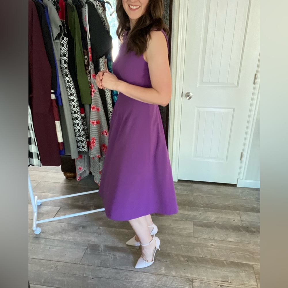 Beautiful Purple Calvin Klein Midi A-Line Dress